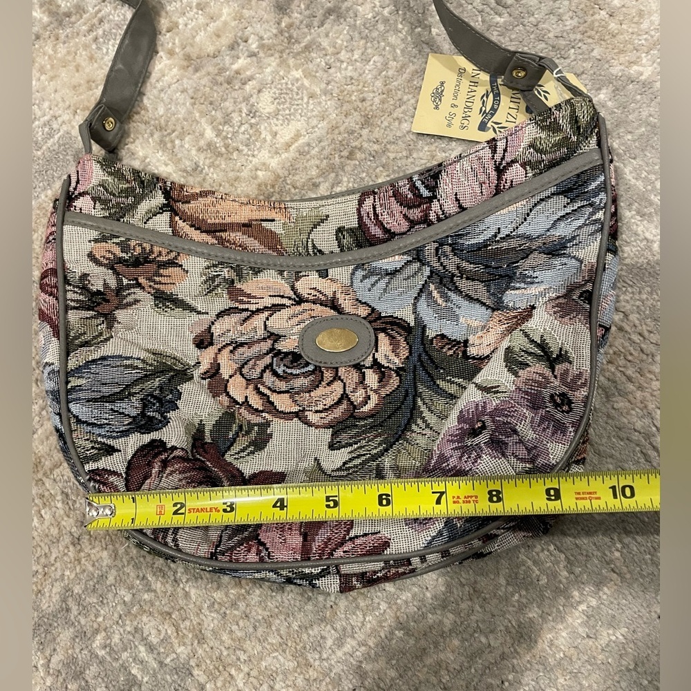 Vintage Mitzi Floral Tapestry Shoulder Handbag Purse New With Tags Deadstock - Picture 10 of 15